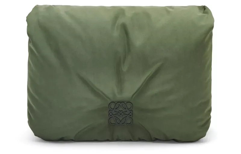 LOEWE Goya Nylon With Cow Leather Messenger Bag, Crossbody Bag, Shoulder Bag Women's Khaki Green