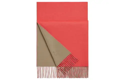HERMES Knit Scarf Women's Pink/Umber