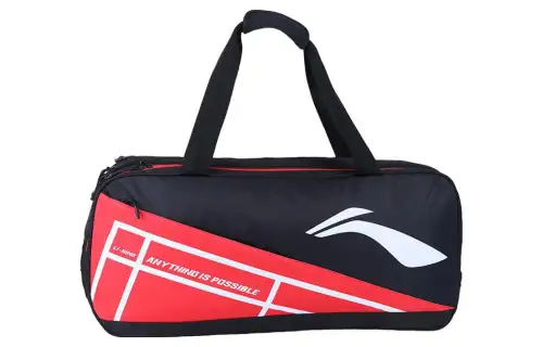 Li Ning Fabric Badminton Bag, One Shoulder Handbag Regular Unisex Black Red