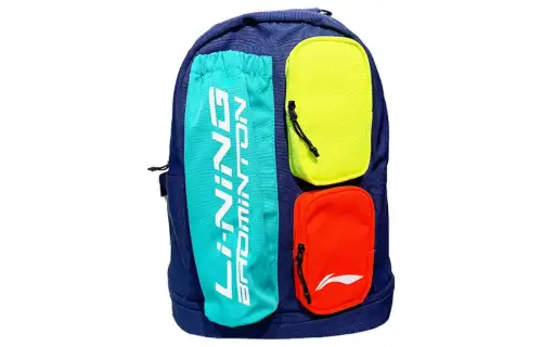 Li Ning Polyester Sports Backpack Regular Unisex Blue & Green & Yellow & Orange