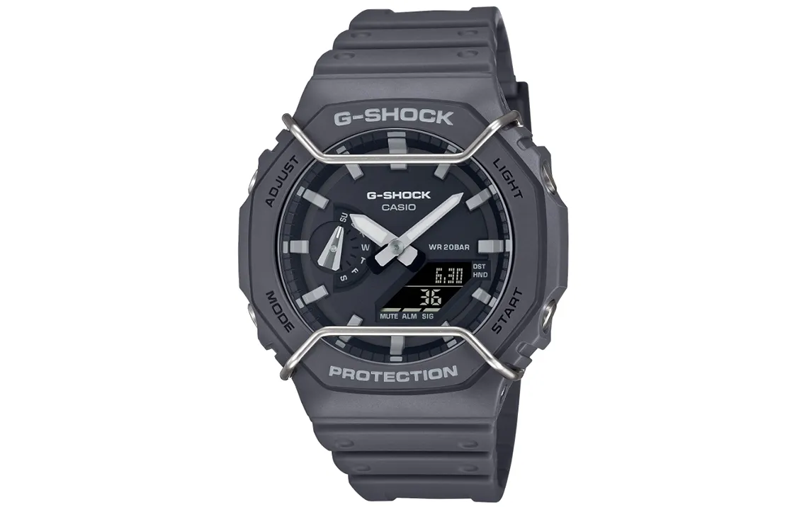 CASIO Men Liquid Crystal/Analog Dual Display Series 48mm Gray Watch