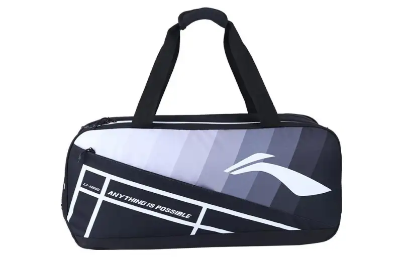 Li Ning Fabric Badminton Bag, One Shoulder Handbag Regular Unisex Black Gray