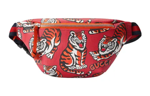 GUCCI Tiger-Print Belt Bag Red Kids