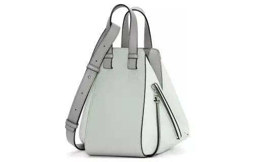LOEWE Hammock Calfskin Shoulder Bag, Crossbody Bag, Handbag Small Women's Gray/Light Green