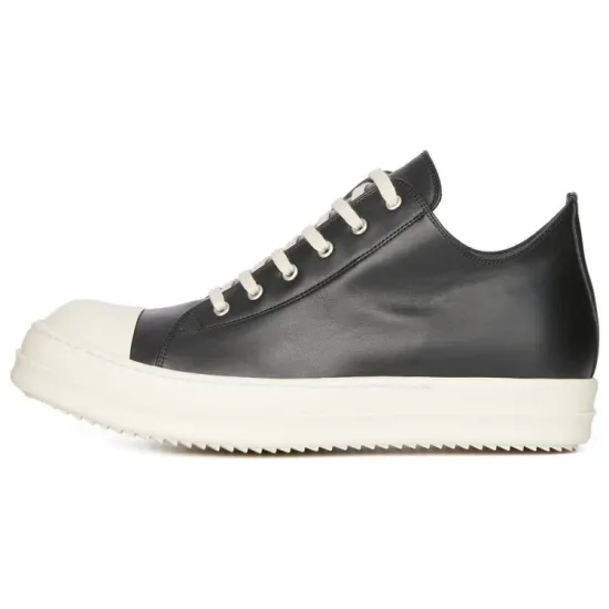 RICK OWENS Rubber toecap Leather Sneakers