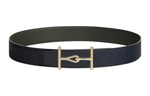 HERMES Jumbo Cow Leather Belts Men's Width 3.8cm