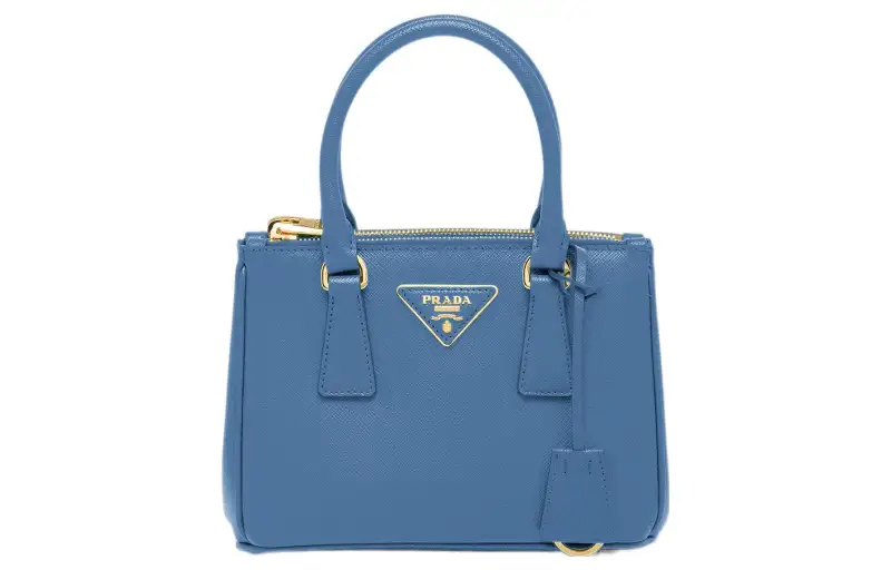 PRADA Galleria Killer Bag Leather Shoulder Bag, Crossbody Bag, Handbag Mini Women's Light Blue