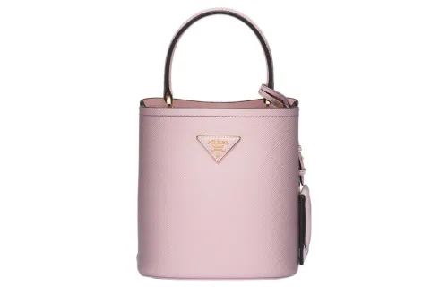 PRADA Panier Leather Shoulder Bag, Crossbody Bag, Handbag Small Women's Pink