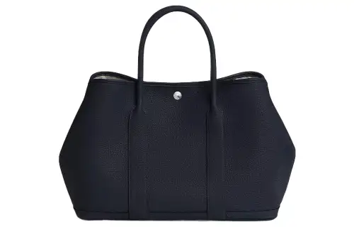 HERMES Garden Party Negonda Calfskin Handbag 36 Women's 76 Bleu Indigo