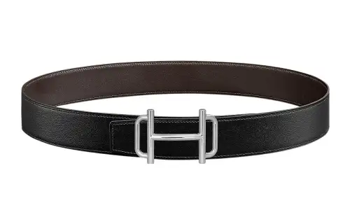 HERMES Royal Calfskin Leather Belts Men's Width 3.8cm