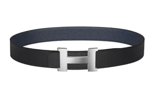 HERMES Constance Cow Leather Belts Men's Width 3.8cm