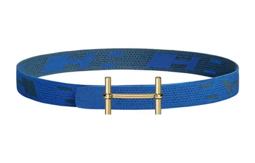 HERMES H D'Ancre Nylon Belt Men's Blue Width 3.2cm