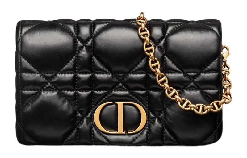 DIOR Caro Cow Leather Handheld Shoulder Bag, Crossbody Bag Regular Women's Black