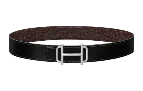 HERMES Royal Calfskin Leather Belts Men's Width 3.8cm