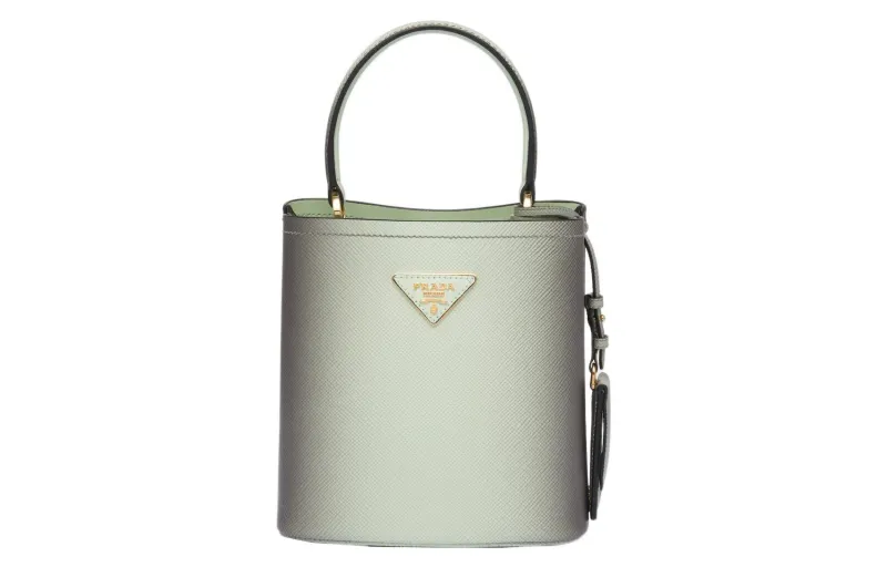 PRADA Panier Leather Shoulder Bag, Crossbody Bag, Handbag Small Women's Gradient Green