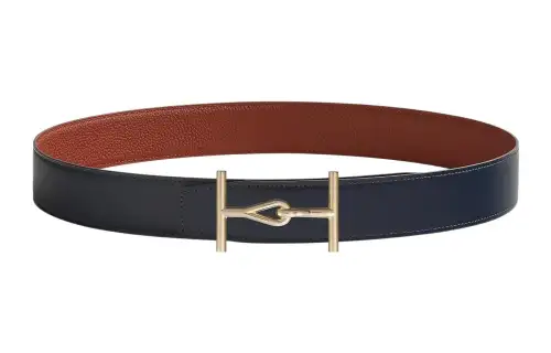 HERMES Togo Cow Leather Belts Men's Width 3.8cm
