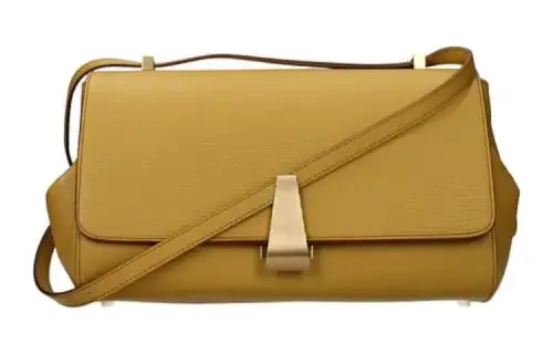 Bottega Veneta Leather Crossbody Bag, Shoulder Bag Women's Yellow