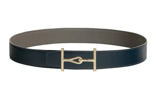 HERMES Jumbo Cow Leather Belts Men's Width 3.8cm