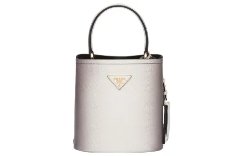 PRADA Panier Leather Shoulder Bag, Crossbody Bag, Handbag Small Women's Gradient White