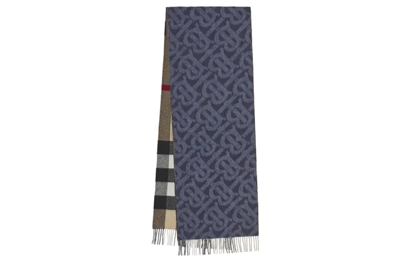 【Previous Season】reversible check and monogram scarf
