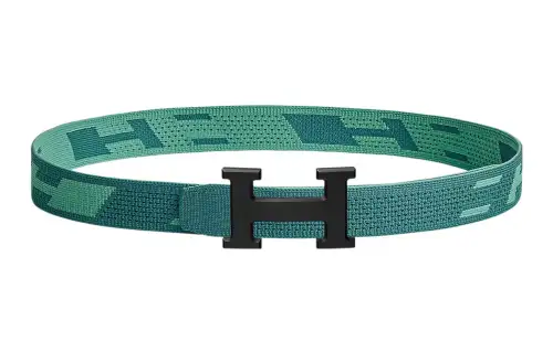 HERMES Belt Men's Blue/Green Width 3.2cm