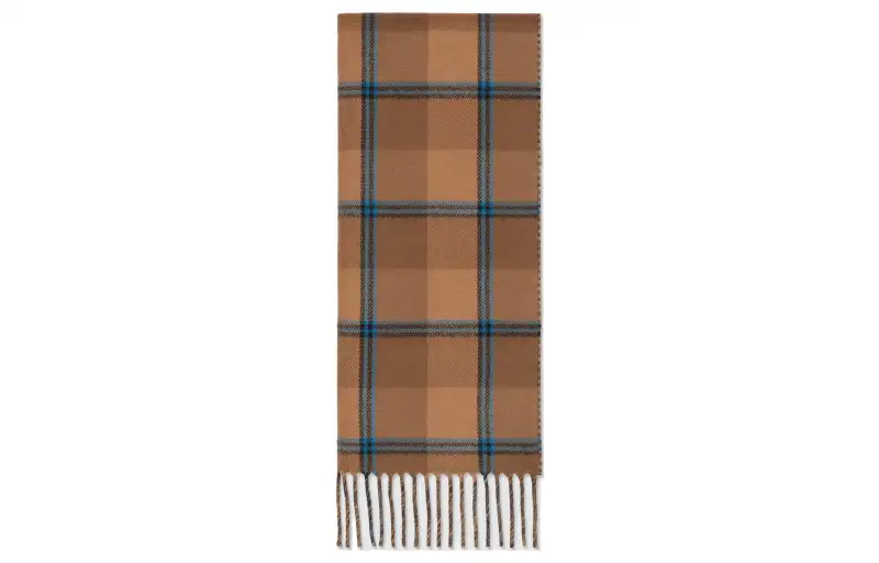 GUCCI Knit Scarves Women's Camel/Sky Blue