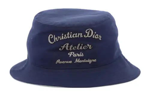 Christian DIOR Pre Owned Logo embroidered Bucket Hat