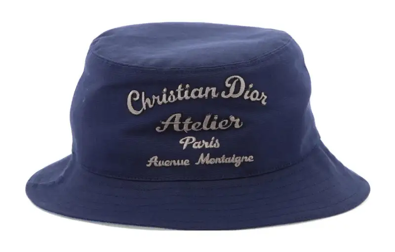 Christian DIOR Pre Owned Logo embroidered Bucket Hat