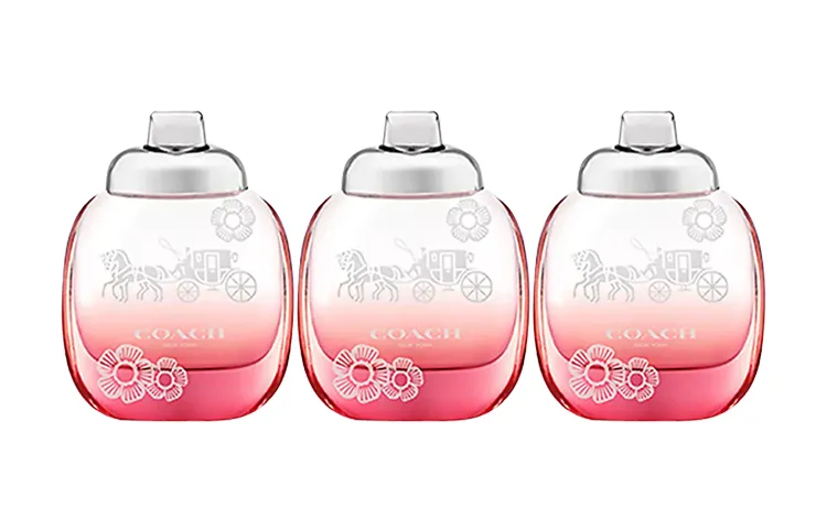 COACH Floral Elegance Women's Perfume Sample Set Three Piece Set Eau De Parfum Potpourri, Peony Peach Musk 4.5ml*3