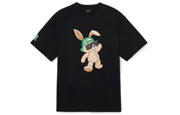 MLB Drop Shoulder Sleeve T-Shirt Unisex Black