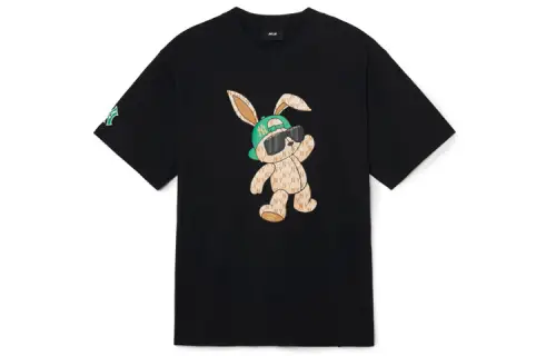 MLB Drop Shoulder Sleeve T-Shirt Unisex Black
