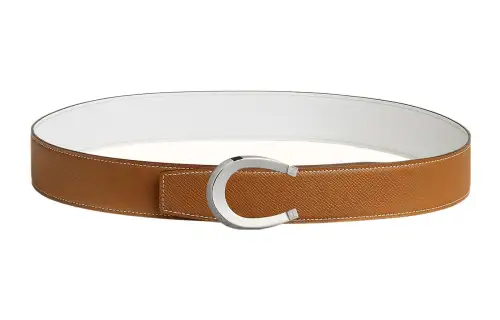 HERMES Cow Leather Belts Men's Width 3.8cm