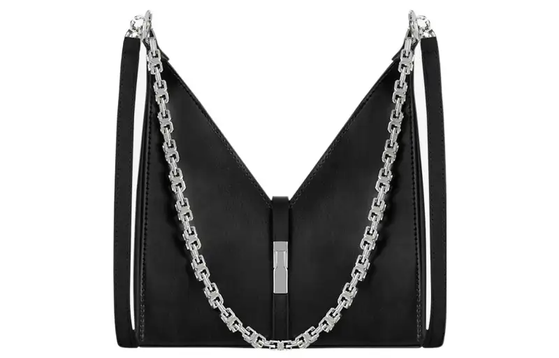 Givenchy Small Cut Out Bag In Box Leather With Chain Black