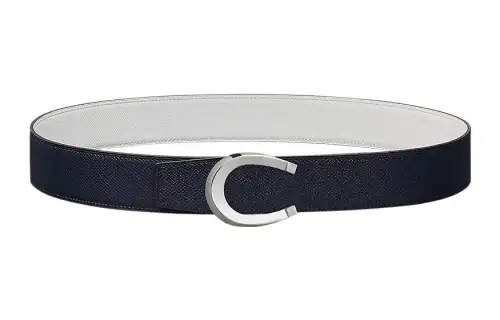 HERMES Cow Leather Belts Men's Width 3.8cm