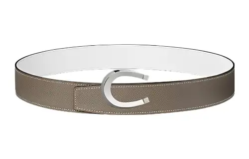 HERMES Luck Cow Leather Belts Men's Width 3.8cm