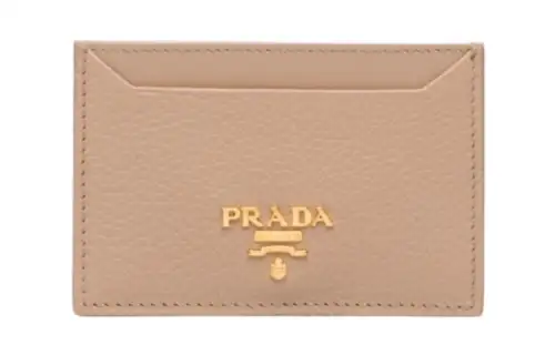PRADA Calfskin Card Holder Women's Pink
