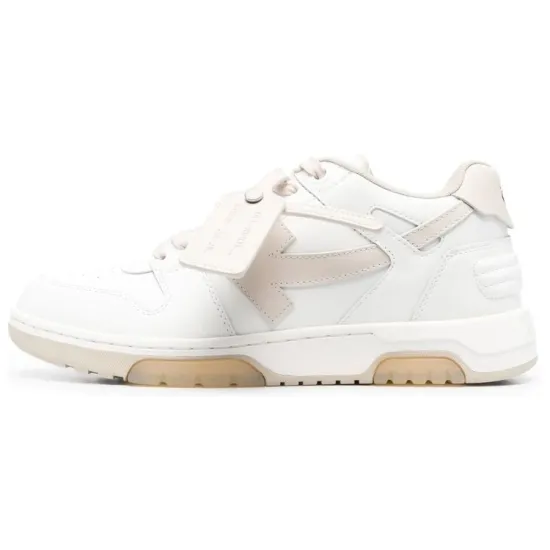 OFF-WHITE Out Of Office OOO Low Tops White Beige