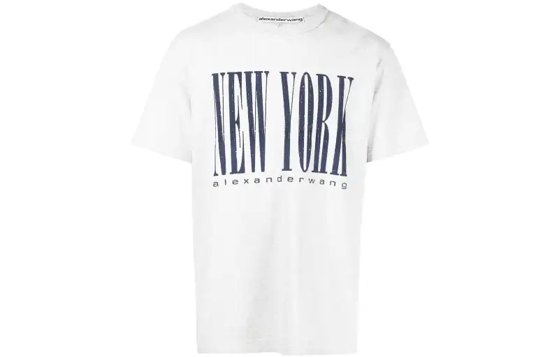 Alexander Wang T Shirts Men's Heather Gray Crew Neck Moderate