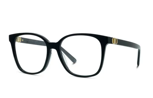 DIOR Plate Frame Square Prescription Glasses Unisex Black
