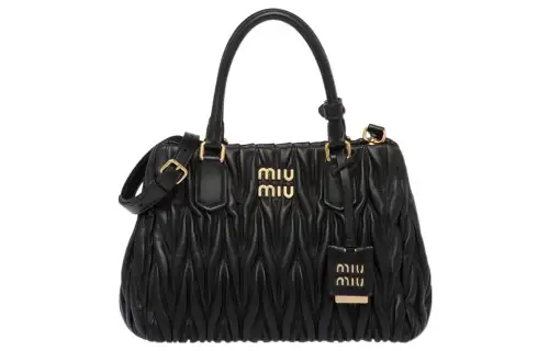 MIU MIU Nappa Leather Shoulder Bag, Crossbody Bag, Handbag Women's Black