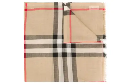 Burberry Check Printed Frayed Edge Scarf