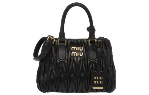 MIU MIU Leather Shoulder Bag, Crossbody Bag, Handbag Women's Black