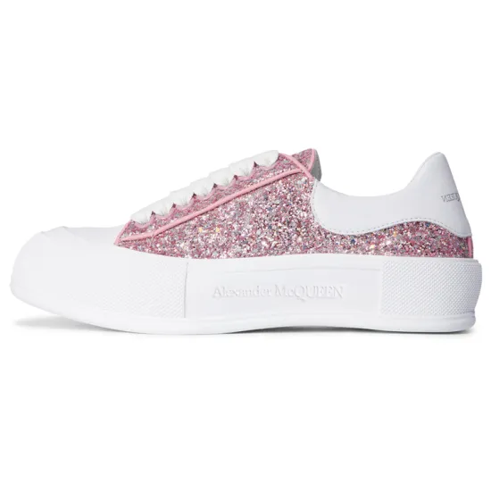 Alexander McQueen Glitter Deck Plimsoll 'Rose Pink' Women's