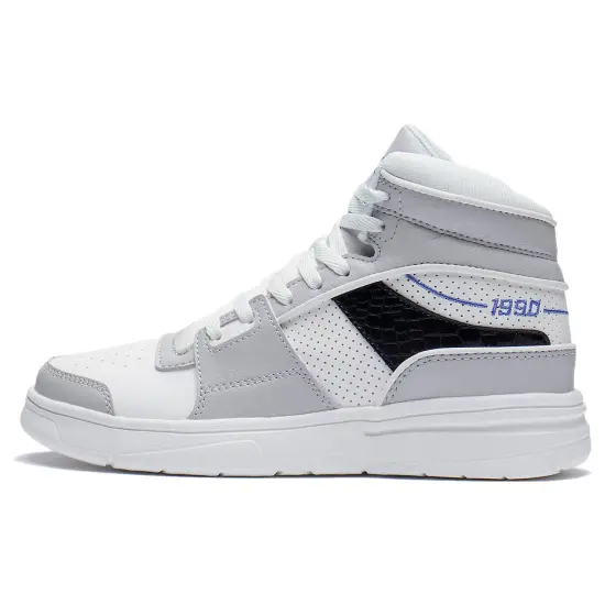 LINING Wave Skateboard Shoes Men High-Top Gray Black