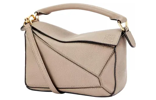 LOEWE Puzzle Cow Leather Geometric Bag, Puzzle Bag, Shoulder Bag, Crossbody Bag, Handbag Mini Women's Sand