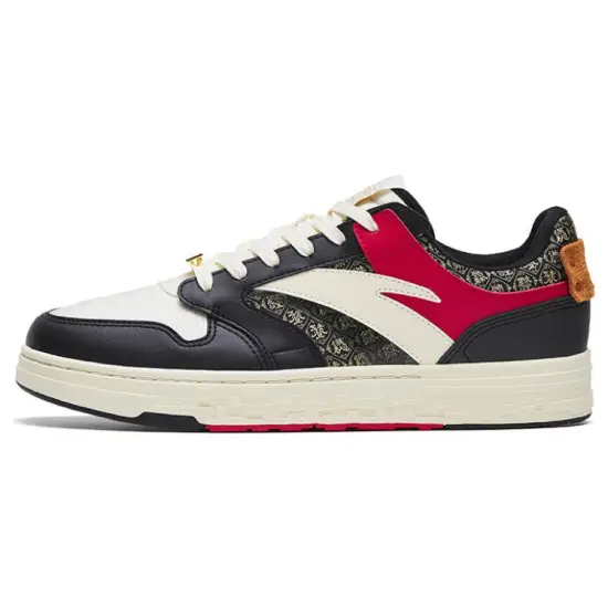 ANTA Street Play Series Skateboard Shoes Women's Low-Top Black White