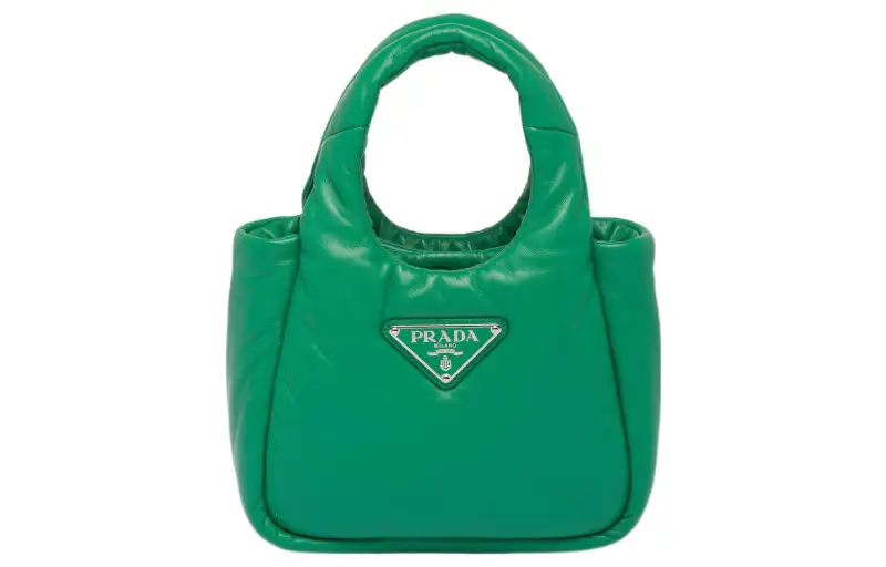 PRADA Leather Handbag Mini Women's Green