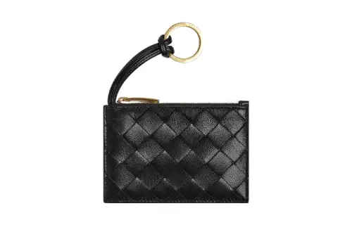 Bottega Veneta Leather Key Pouch Women's Black