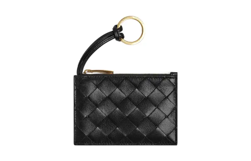 Bottega Veneta Leather Key Pouch Women's Black