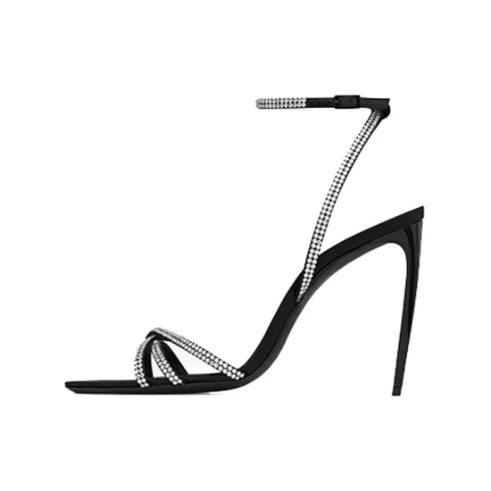 SAINT LAURENT Ava 105mm Rhinestone-embellished Sandals
